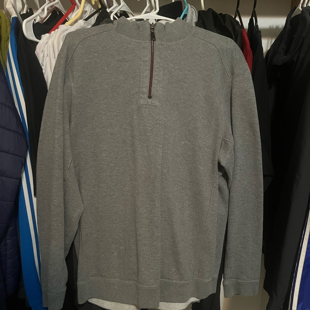 Gray Half-Zip Men's Sweater